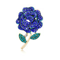 Aqua Red Camellia Crystal Enamel Two Designs Metal Brooch Pin view 7