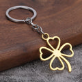 Minimalist Four-Leaf Clover Alloy Keychain Bag Charm Gift