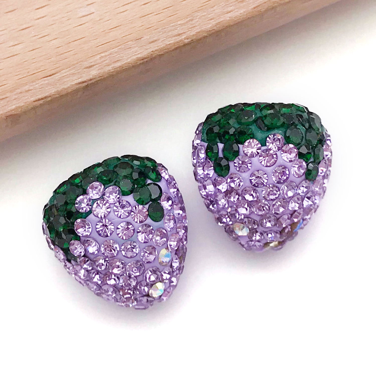 Crystal Rhinestone Strawberry Ball Charm Pendant for DIY Bracelet Necklace Phone Strap Making