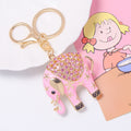 Enamel Floral Rhinestone Elephant Keychain Bag Charm view 8
