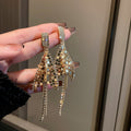 Sequin and Chain Statement Earrings in Ten Designs view 12