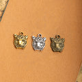 Mini Tiger Head Metal Charm Pendants in Three Finishes view 1