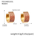 Four Row Crystal Hoop Earrings in Seven Colors and Three Sizes view 8