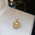 Gold Golden Pearl Pendant Earrings Ring Three Styles view 6