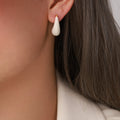 Teardrop Enamel Stud Earrings Gold Post Black Brown White Wine view 3