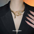Gold Scorpion Open Choker Rhinestone Body Textured Collar view 4
