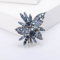 Leaf Bouquet Crystal Brooch in Four Jewel Tone Palettes view 9