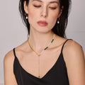 Freshwater Pearl Turquoise Y Necklace And Pearl Drop Hoop Earrings view 3