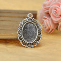 Oval Beaded Lace Pendant Trays in Three Metal Finishes view 6
