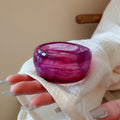 Eight Color Wide Translucent Marbled Resin Bangle Bracelet Options view 6