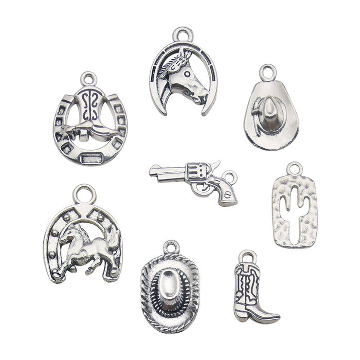 Alloy Metallic Western Theme Metal Charms with 12 Listed Options