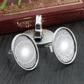 Oval Mesh Bezel Ring Settings in Mixed Metal Tones view 2