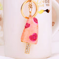 Crystal Heart Popsicle Keychains in White Pink Blue and Purple view 4