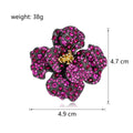 Green Peony Crystal Two Designs Metal Brooch Pin for Jackets and Lapels view 2