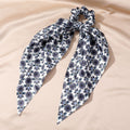 Printed Satin Evil Eye Scarf Scrunchie Hair Ties with Long Tails view 3