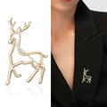 Minimal Openwork Deer Brooch in Gold or Silver Tone view 3