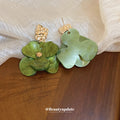 Translucent Layered Flower Drop Earrings in Four Colors view 4
