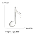 Smooth Single Music Note Metal Brooch in Silver and Gold view 6