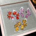 Crystal Butterfly Wing Drop Earrings with Distinctive Textured Details view 3