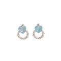 Pastel Heart Crystal Look Open Circle Stud Earrings view 5