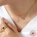 Gold Butterfly Pendant Necklace Twisted Chain Short Collar Style view 3