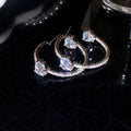 Openwork Heart Drop Stud Earrings With Crystal Tops view 7