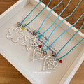 Blue Cord Outline Pendant Necklaces in Three Shapes view 4