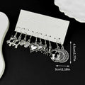 Five-Pair Antique Silver Halloween Hook Earring Set view 6