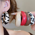 Dark Brown Marbled Chunky Hoop Earrings Jewelry Design view 2