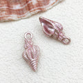Pink Enamel Zinc Alloy Starfish Seahorse Shell Charm Pendants for DIY Keychain Jewelry