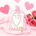 White Faux Pearl Wristlet Keychain Gold Heart Charm view 6