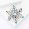 Crystal Snowflake Brooch in Four Color Finishes Decorative Lapel Accessory view 3