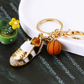 Jeweled Basketball Shoe Keychains in Three Colors with Braided and Plain Loops view 4