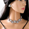 Geometric Triangle Necklace Earring Sets Four Crystal Colors view 6