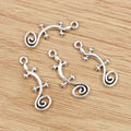 Curled Tail Gecko Charms in Two Antique Metal Finishes view 7