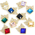 Star Frame Square Crystal Metal Charms, 20 Colorways view 4