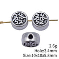 Fa Character Round Beads in Silver and Gold Tone for Jewelry Making view 3