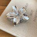 Metal Wave and Plumeria Flower Hair Claw Clips Multi Finish view 8