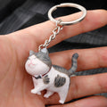 Rabbit Cat and Giraffe Animal Figure Keychains in Five Designs view 3