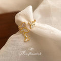 Gold Tone Clear Stone Leaf Branch And Butterfly Open Adjustable Ring view 4
