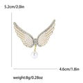 Crystal Angel Wing Brooch With Pearl Drop for Jackets Scarves and Coats view 4