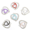 Crystal Double Heart Charms in Six Colors and Two Metal Tones view 2