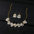 Ornate Floral Necklace and Earring Pearl Look Jewelry Sets view 4