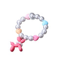 Pearl and Heart Bead Stretch Bracelets with Balloon Dogs view 5
