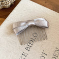 Satin Bow And Rose Pearl Metal Comb Hair Accessories view 8