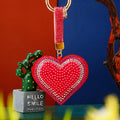 Leather Pearl Heart Keychains in Five Colors plus Assorted Option view 1