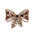 Ribbon Bow Crystal Metal Brooch Pin 4 x 4.8 cm for Jackets and Lapels view 1