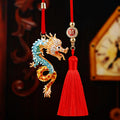 Gradient Crystal Chinese Dragon Rearview Mirror Tassel Car Ornaments view 10