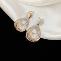 Silver Tone Textured Teardrop Earrings In Two Back Styles view 7
