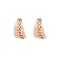 Wide Chain Detail Half Hoop Earrings in Gold and Silver view 5